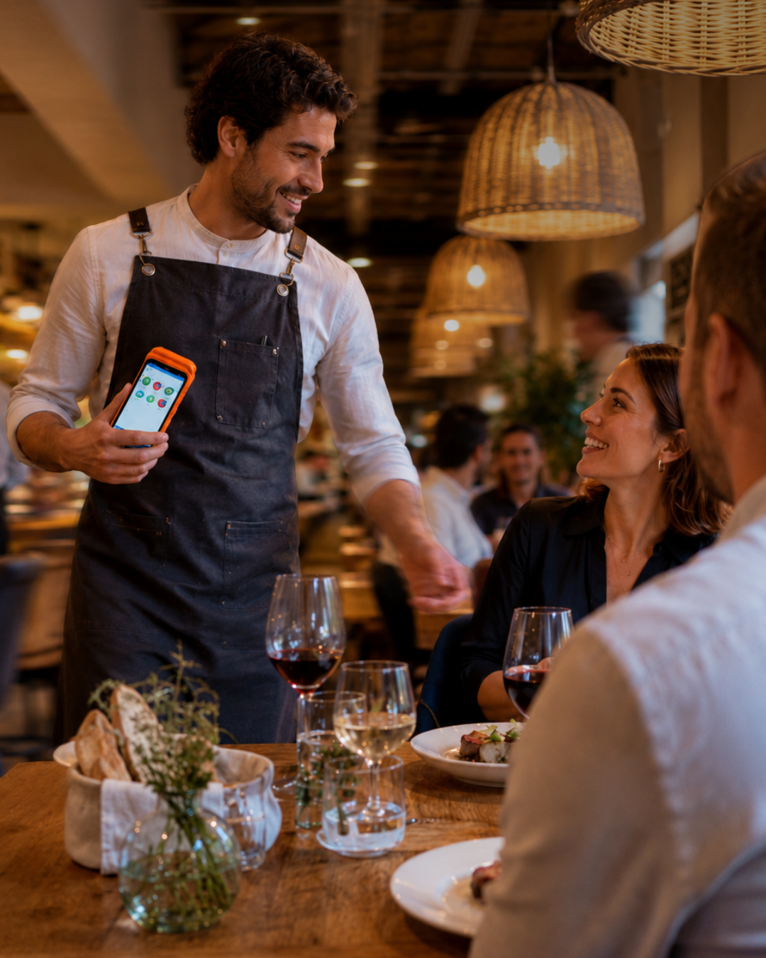 Atendimento móvel em restaurante